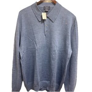 Brooks Brothers Washable Merino Wool Light Blue Sweater L NWT
